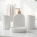 Ver imagem 4 de Jogo de Banheiro Lavabo Acessórios Textura em Arcos Kit 4pçs