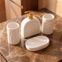Ver imagem 3 de Jogo de Banheiro Lavabo Acessórios Textura em Arcos Kit 4pçs