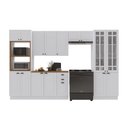 Ver imagem 2 de Armário de Cozinha Modulada Completa Fidelitá Nara 100% MDF 5 Peças 350cm 16 Portas 2 Gavetas com
