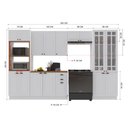 Ver imagem 4 de Armário de Cozinha Modulada Completa Fidelitá Nara 100% MDF 5 Peças 350cm 16 Portas 2 Gavetas com