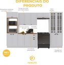 Ver imagem 5 de Armário de Cozinha Modulada Completa Fidelitá Nara 100% MDF 5 Peças 350cm 16 Portas 2 Gavetas com