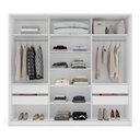 Ver imagem 3 de Guarda-roupa Casal Porto 3 Portas 4 Gavetas Branco/azul - Politorno