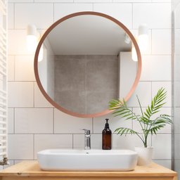 Espelho Redondo de Parede Estilo Minimalista 70 cm - Moema - Rosê Gold - 3 Espelho Redondo de Parede Estilo Minimalista 70 cm - Moema - Rosê Gold - 3