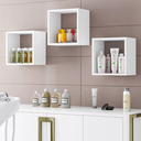 Ver imagem 5 de Kit 03 Nichos Organizador Infantil Lavanderia Qaurto Branco Brilho 33x30 cm