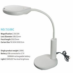 Lupa Led Profissional Mesa Bancada Estetica 2 em 1 Clip Iluminacao Eletronica Lente de Aumento - 2