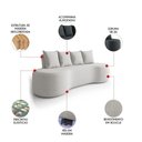 Ver imagem 4 de Sofá Benin 2 Lugares Orgânico Fixo 160cm Cinza Suede D'Rossi