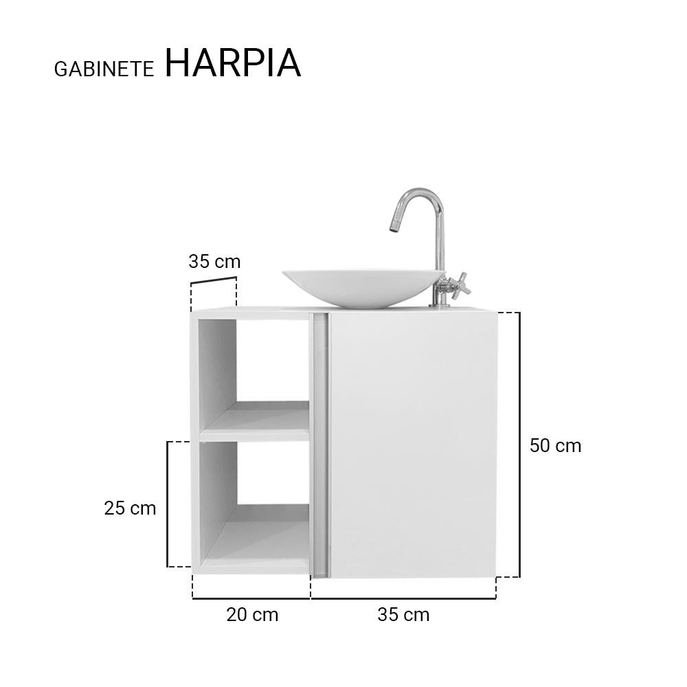 Conjunto Armário para banheiro Branco e Cuba Harpia - 3