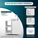 Ver imagem 4 de Conjunto Armário para banheiro Branco e Cuba Harpia