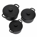 Ver imagem 1 de Kit Caçarolas Artesanal 3PCS de Ferro Fundido Panela Mineira