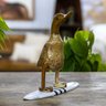 Escultura Pato Surfista em Bambu Importado de Bali - 25cm - 1
