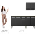 Ver imagem 4 de Cozinha Compacta Emilly Free Rustic/preto Madesa