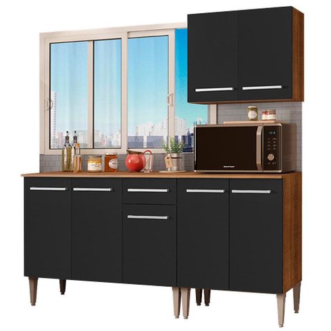 Cozinha Compacta Emilly Free Rustic/preto Madesa