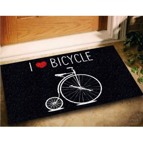 Tapete Capacho I Love Bicycle 60x40 Bike Casa Entrada Lar