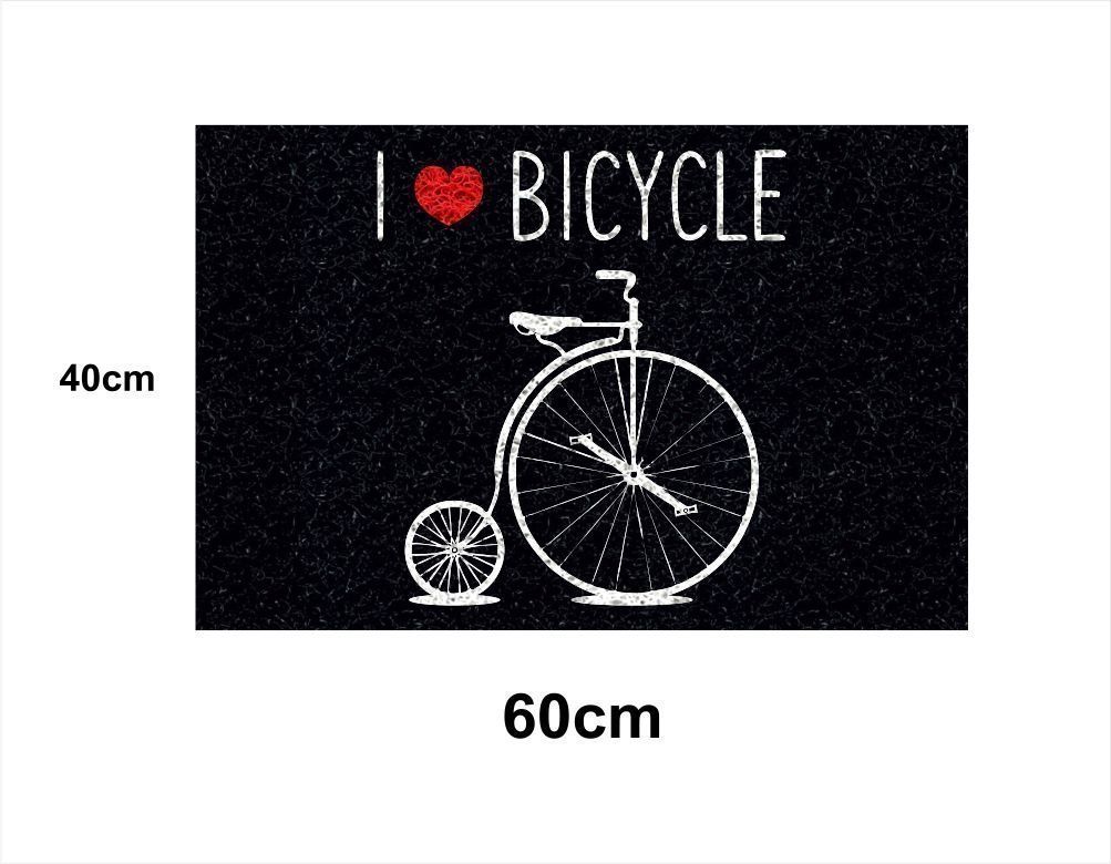 Tapete Capacho I Love Bicycle 60x40 Bike Casa Entrada Lar - 2