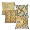 Kit 4 Capas de Almofada em Tons Amarelo e Laranja 44x44cm - 1