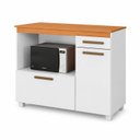 Ver imagem 2 de Balcão para Cozinha Tampo MDF 2 Portas 1 Gaveta com Nicho Micro-Ondas Cronos Espresso Móveis