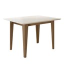 Ver imagem 1 de Mesa de Jantar Retangular Tampo Chanfrado com Vidro 120cm Kate Carvalho/off White - Poliman