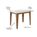 Ver imagem 2 de Mesa de Jantar Retangular Tampo Chanfrado com Vidro 120cm Kate Carvalho/off White - Poliman
