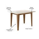 Ver imagem 2 de Mesa de Jantar Retangular com Vidro 4 Lugares 120cm sem Cadeiras Kate Poliman Móveis