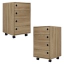 Ver imagem 1 de Kit 2 Gaveteiros Multiuso 36 Cm P1072 Oak Pp Milani Store