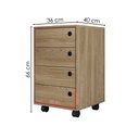 Ver imagem 3 de Kit 2 Gaveteiros Multiuso 36 Cm P1072 Oak Pp Milani Store