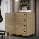 Ver imagem 2 de Kit 2 Gaveteiros Multiuso 36 Cm P1072 Oak Pp Milani Store