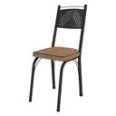 Ver imagem 4 de Kit 4 Cadeiras de Cozinha Virginia Estampado Rattan Bege Pés de Ferro Preto - Pallazio