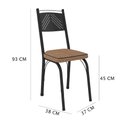 Ver imagem 5 de Kit 4 Cadeiras de Cozinha Virginia Estampado Rattan Bege Pés de Ferro Preto - Pallazio