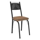 Ver imagem 3 de Kit 4 Cadeiras de Cozinha Virginia Estampado Rattan Bege Pés de Ferro Preto - Pallazio