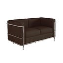 Ver imagem 1 de Sofa Le Corbusier de 2 Lugares Cromado em Sintético Marrom