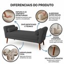 Ver imagem 3 de Puff Recamier Estofado para Quarto Itália 140cm com Pés Palito Bouclê Cinza Escuro - Abmaza
