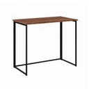 Ver imagem 2 de Escrivaninha Mesa Escritório Mesa Dobrável Office e Estudo Pés Metal 90cm Industrial Executive Nogal e Preto Marrom