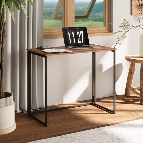 Escrivaninha Mesa Escritório Mesa Dobrável Office e Estudo 90cm Pés Metal Industrial Executive