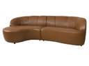 Ver imagem 1 de Sofá de Couro Danubio Feijão 4 Lugares com Chaise Brown - Mempra
