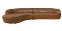 Ver imagem 2 de Sofá de Couro Danubio Feijão 4 Lugares com Chaise Brown - Mempra