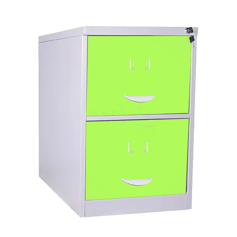 Gaveteiro Arquivo de Aço 2 Gavetas P/ Pasta Suspensa C/ Chave Verde