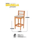 Ver imagem 3 de Banqueta Alta Brunella 99cm com Encosto Telinha Estilo Palha Linho Cru - Desk Design