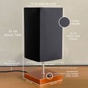 Ver imagem 3 de Abajur Luminaria de Mesa Quadrado e Interruptor Ref 49 Decoração Casa Sala Quarto Escritório Moveis