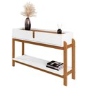 Ver imagem 1 de Aparador de Sala 2 Gavetas 130cm Nay C14 Branco/cedro - Mpozenato