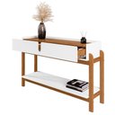 Ver imagem 5 de Aparador de Sala 2 Gavetas 130cm Nay C14 Branco/cedro - Mpozenato