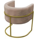 Ver imagem 6 de Kit 4 Poltrona Reforçadas Decorativa Sala de Estar Carla Base Ferro Dourada Suede Capuccino