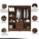 Ver imagem 3 de Guarda Roupa Casal Abruzzo 6 Portas de Bater 2 Gavetas com Cabideiro Nogueira G98 - Gran Belo