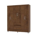 Ver imagem 7 de Guarda Roupa Casal Abruzzo 6 Portas de Bater 2 Gavetas com Cabideiro Nogueira G98 - Gran Belo