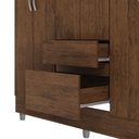Ver imagem 5 de Guarda Roupa Casal Abruzzo 6 Portas de Bater 2 Gavetas com Cabideiro Nogueira G98 - Gran Belo