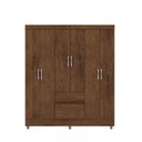 Ver imagem 2 de Guarda Roupa Casal Abruzzo 6 Portas de Bater 2 Gavetas com Cabideiro Nogueira G98 - Gran Belo