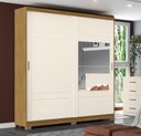 Ver imagem 1 de Guarda Roupa Solteiro Verg D239 Nature Off White Com Espelho Henn