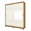 Ver imagem 2 de Guarda Roupa Solteiro Verg D239 Nature Off White Com Espelho Henn