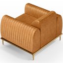 Ver imagem 7 de Poltrona Decorativa Base de Madeira Castanho e Pés Metalizado D'ouro Molino D02 Couríssimo Whisky B-