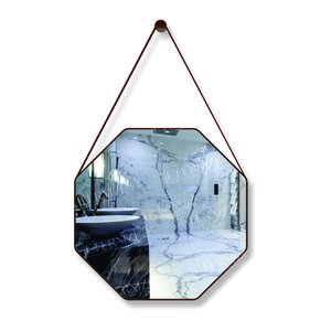 Espelho Adnet Decorativo Octogonal 60cm com Alça Cafe
