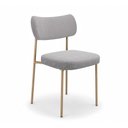 Ver imagem 2 de Kit 4 Cadeiras Sala de Jantar Lisa Pés Champanhe Linho Cinza m² - Monari Design
